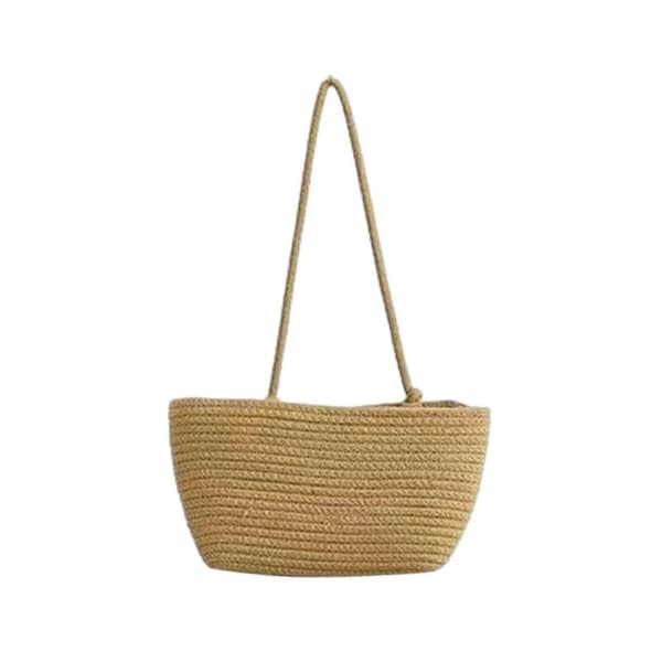 Väggkorgar i bomullsrep – Boho-stil – för kök och barnkammare Khaki 1Grid
