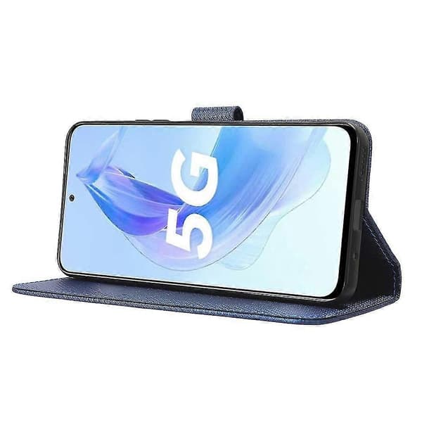 Plånboksfodral för Honor 90 Lite 5G /X50i 5G PU-läder Diamantstruktur Stativ Stötsäkert Blue