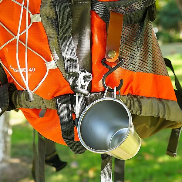Multifunksjonell krok utendørs robust campingtilbehør fast krok campingspenne light coffee
