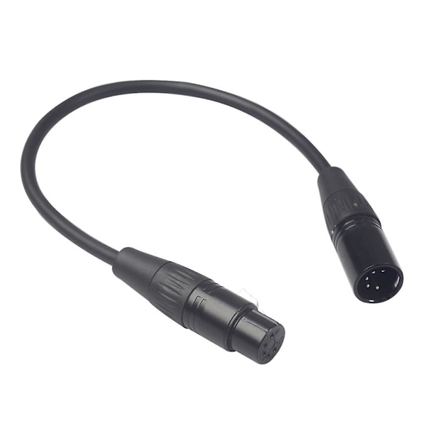 Sort 5-polet XLR-han-stik til 5-polet XLR-hunstik lydkabeladapter Xk1075 0,3 m