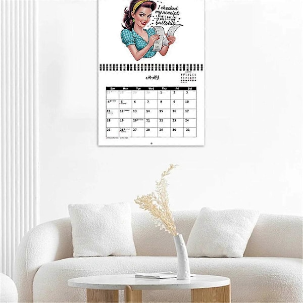 Rensat Hus, Stökig B*tch 2025 Kalender - Väggkalender, Rolig Nyhet, Humor, 12 Månader, Planerare, Present