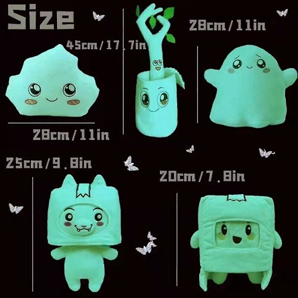 Uusi Lanky Box Ghosty- Glow In The Dark Ghostly Pehmolelut täytetyt eläinpehmo Boxy