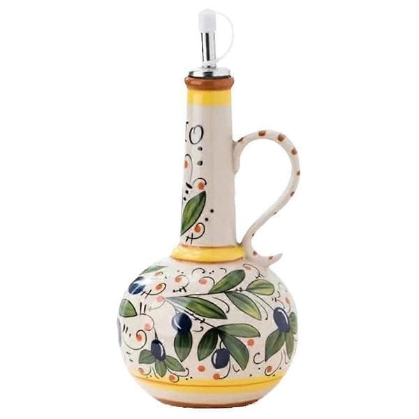 Keramisk olivoljedispenserflaska 23oz, olivoljedispenserflaska keramik, rostfritt stålpip keramisk oljedispenser