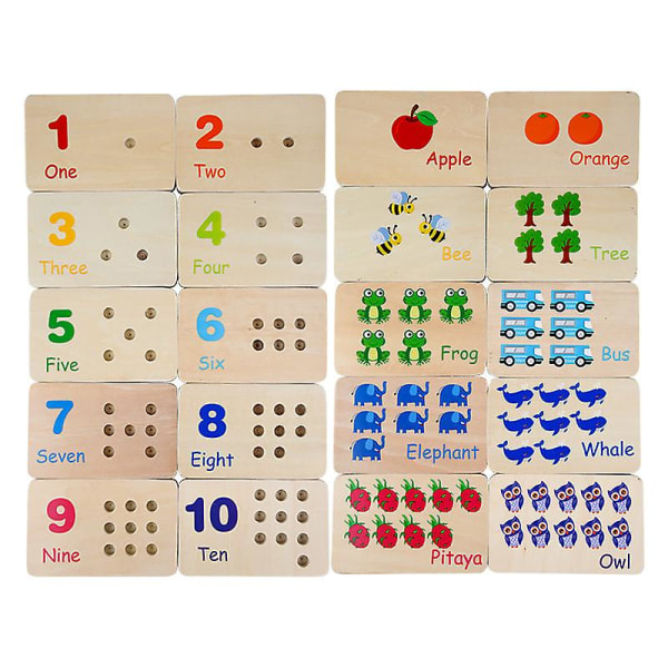 Tre tellenummer Peg Board Førskole Tidlig læring Pedagogisk matematikk leke