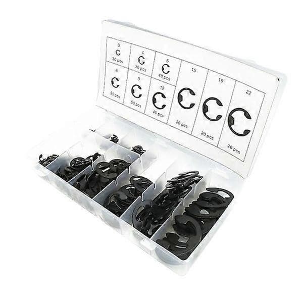 300 st Låsringar E-Clip Circlip Snäppring Set, olika storlekar.