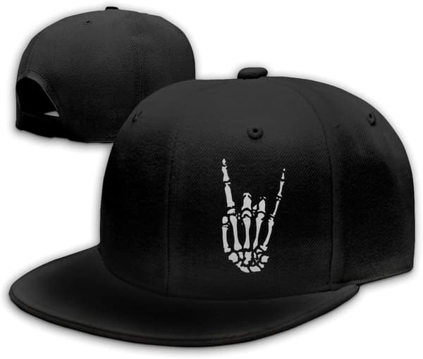 Flade Kasketter til Mænd Cool Rock Roll Kraniehat Skelet Hånd Herrer Snapback Hat Baseballkasket Sort Snapback Hatte til Drenge