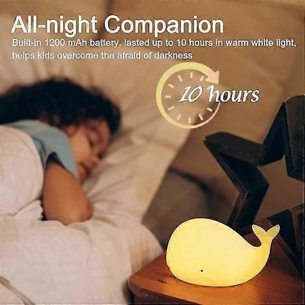 Valformad LED-nattlampa för barnrum med timer.