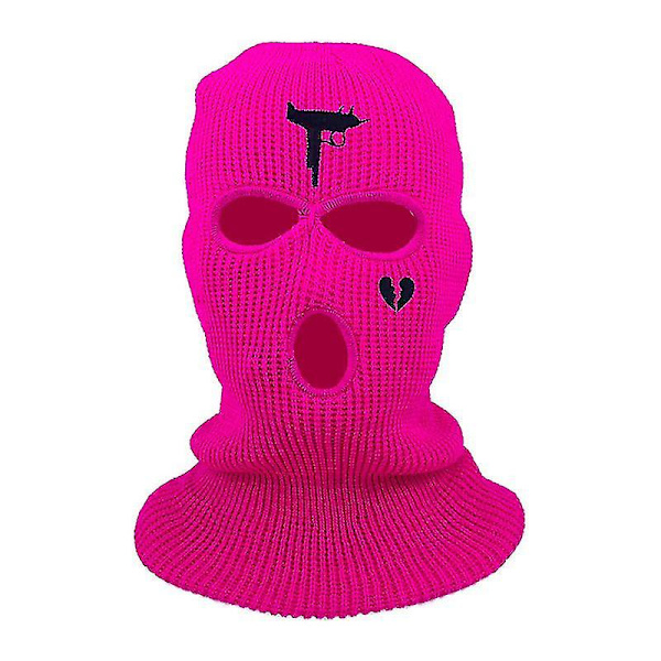 3 reikää talven lämmin unisex balaclava maski Rose