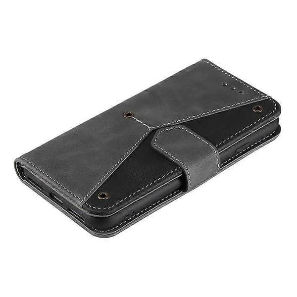 PU Läder Skyddande Telefonfodral För iPhone 16e, Plånboksfodral med Splitsning Grey