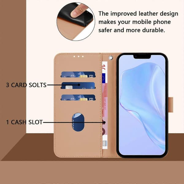 Skinnkänsla Läder Telefonfodral För iPhone 15 Plus Nude