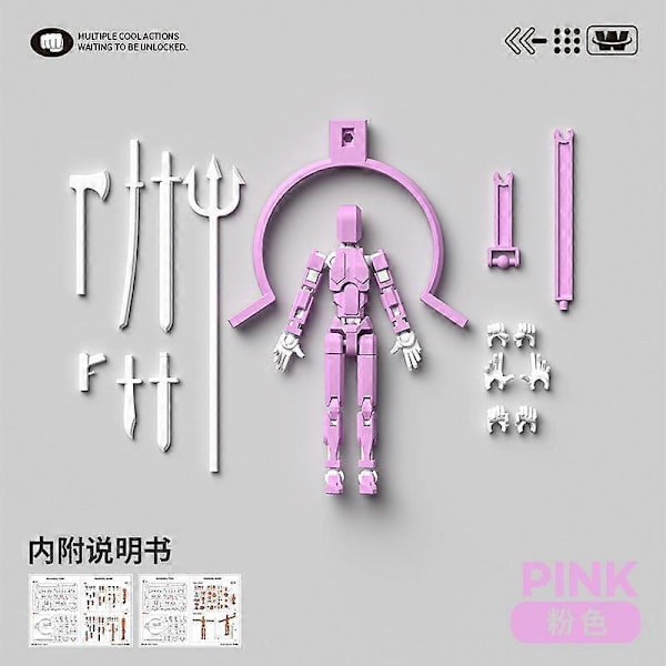 Dummy13 Magneettinen Toimintahahmosetti, 3D Magneettinen Toimintahahmosetti Pink White