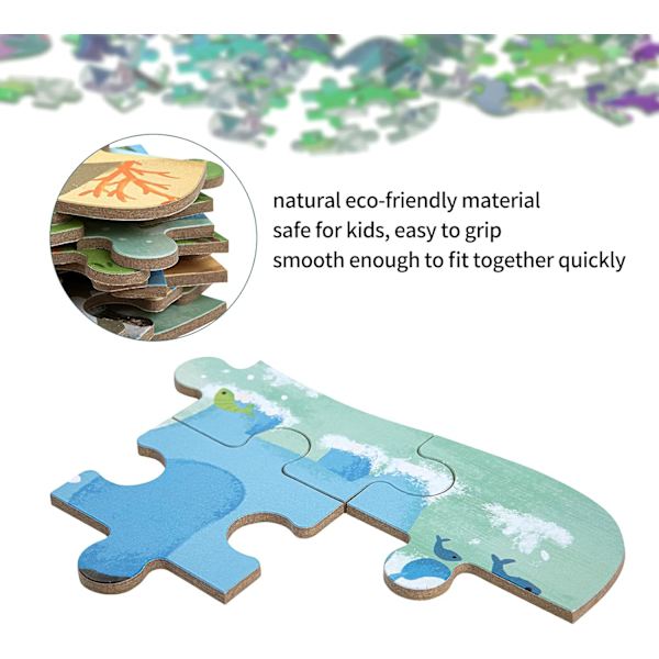 Pussel för barn, djurpussel, 5-bilders pussel, lämpligt för pojkar och flickor från 3, 4 och 5 år (Dinosaurie) Animal puzzles