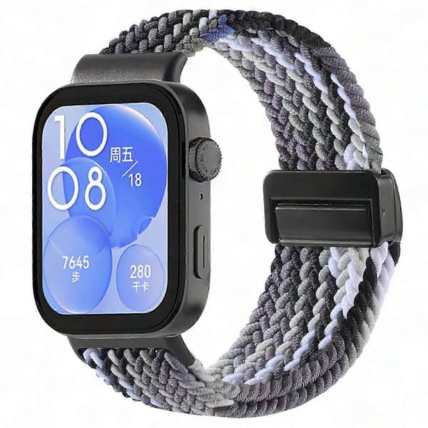 Magnetspänne Nylonflätad Rem för Fitness Tracker-band Multicolor Black Coffee