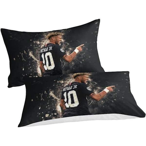 CAYBES Neymar Påslakanset 3D-tryckt Neymar Världscup Fotbollsstjärna Bekvämt Påslakanset Med Örngott Sängset Sängkläder Sängtyg Single135x200cm