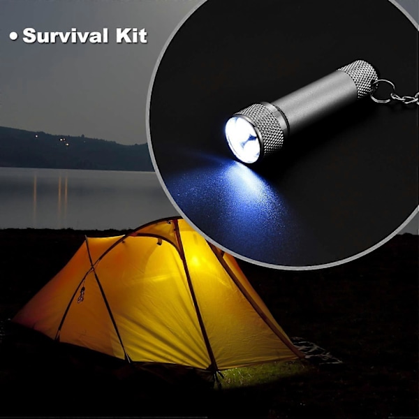 6 st Mini LED Ficklampa Nyckelring Portabel 5 Glödlampor LED Ficklampa för Camping Festgåvor