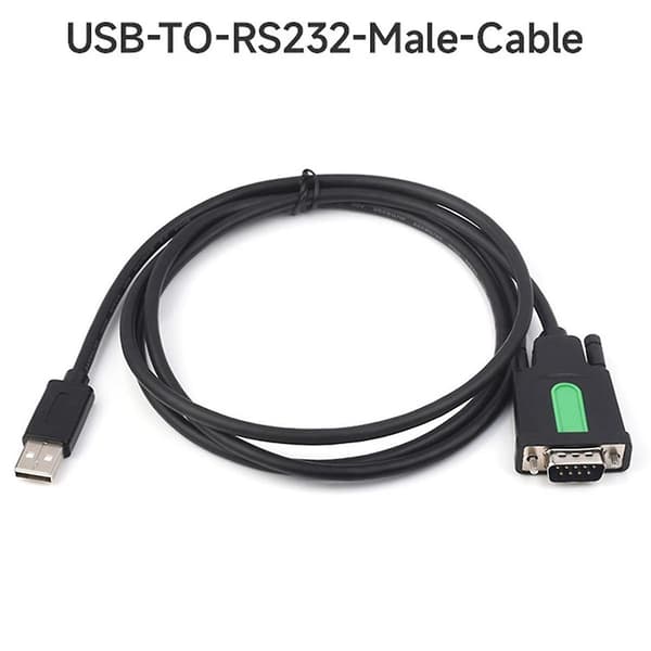USB til RS232 seriell kabel USB Type A til DB9 hann FT232RL chip multifunksjonell praktisk seriell kabel Black