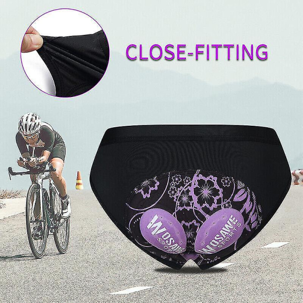 Dam Cykelbyxor 3d Gel Eva Vadderade Andningscykel Sport Underkläder Shorts 117 Purple L