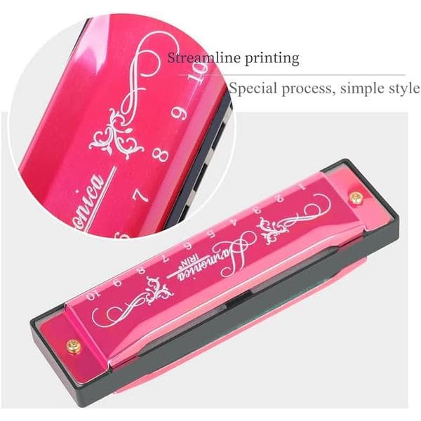 Blues Harmonica, Diatonic Blues Harmonica in C Key, 10 Holes 20 Tones Blues Harp Harmonica (Rose Red) rose