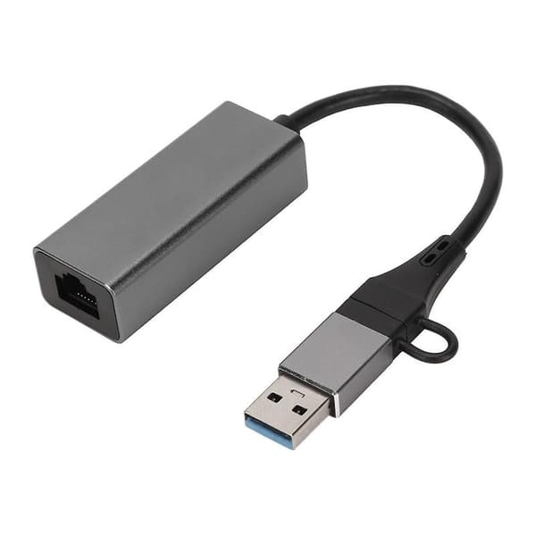 Støtte for USB til Ethernet RJ45-adapter 10 100 1000 Mbps Stabil Chip Sølvgrå USB C til RJ45-adapter