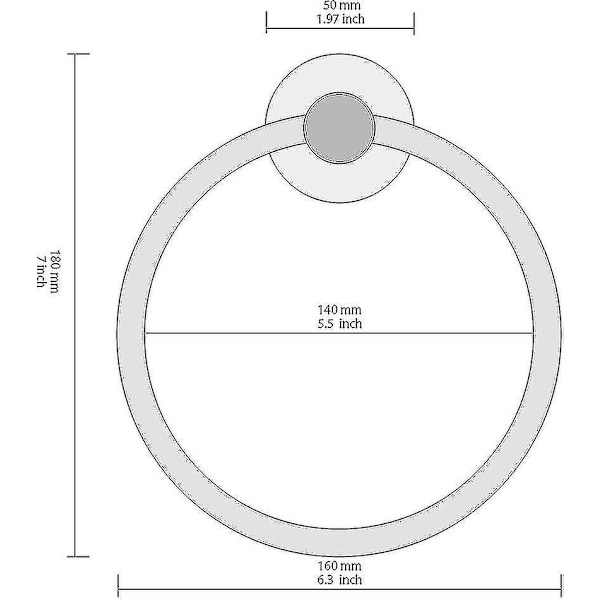 1 stk. Hjem Rund Veggmontert Håndkle Ring I Rustfritt Stål