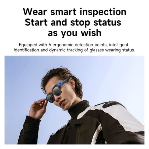 Smart AI Glasses with HD Camera, Noise Reduction, and Real-time Translation - Compatible with Android and iOS Transparent