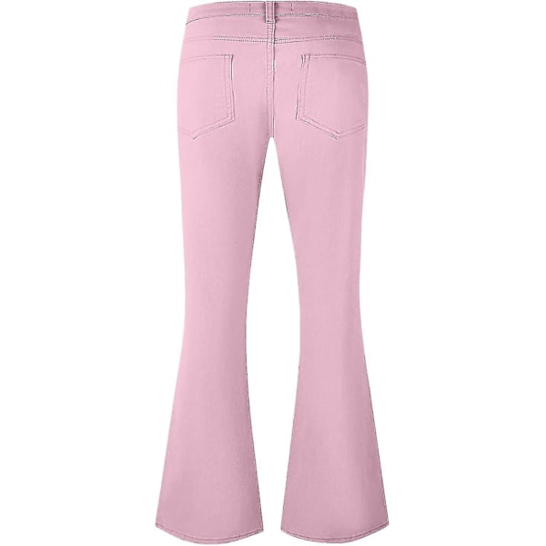 70-luvun discohousut miehille, miesten leveälahkeiset farkut, 60- ja 70-luvun leveälahkeiset, vintage-farkut miehille A007-pink Small