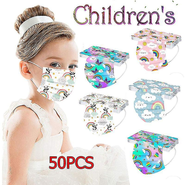 Barnas ansiktsmaske tegneserietrykt 3 lags beskyttende maske Multipurpose