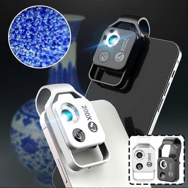 Nano-Zoom 200x för iPhone Bärbar Telefonmikroskoplins för iPhone Androids_cdb1 Black A