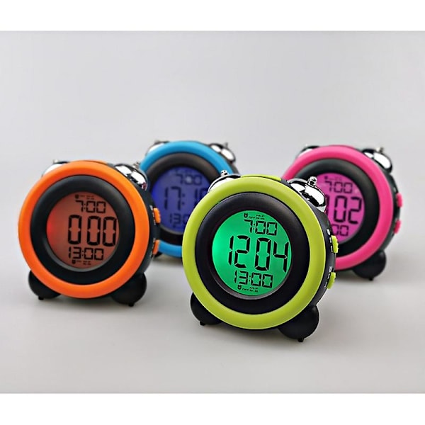 Høj Alarmur til tunge sovende med valgfri alarm Dobbelt alarmindstilling Snooze-funktion Blue