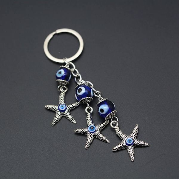 Lucky Starfish formet nøglering Devil Blue Eye nøglering bil nøglering charme gave