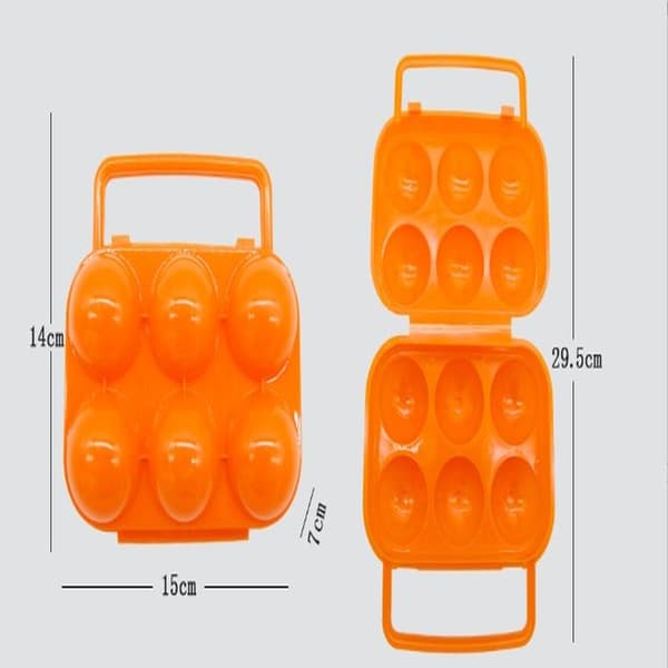 2 Eggeholdere Beholder 6 Rom, Plast Eggoppbevaringsboks Sh