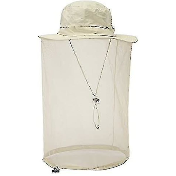 Pääverkko Hat Mehiläishoito Mehiläishoitaja Bee Veil Hat Hunting Netting Mesh Hood Cap Bee Keeper Beige