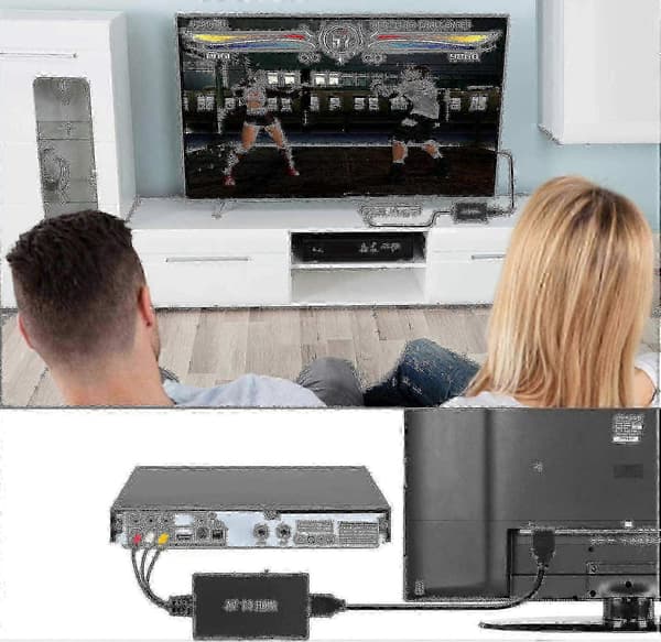 RCA-HDMI-muunnin, komposiitti-HDMI-sovitin tukee 1080p PAL/NTSC