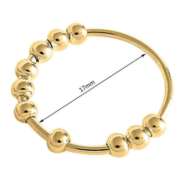 stressavlastande roterbar pärlring anti-ångestring presenter Large Gold