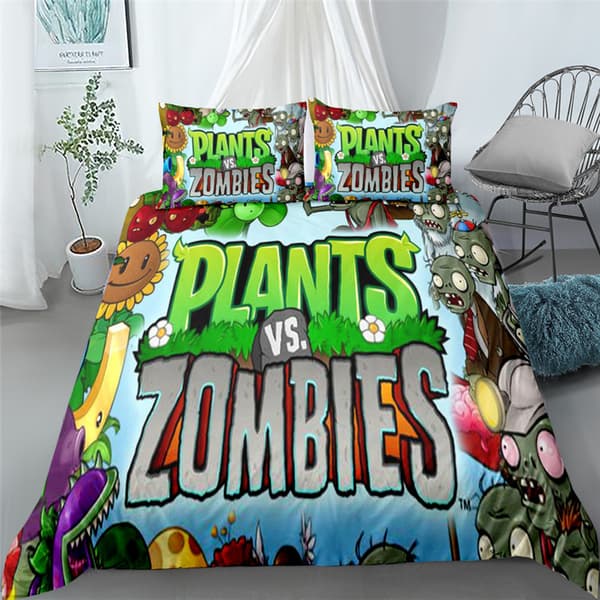 Plants vs. Zombies 3D digitaltryckt sängklädesset 135*200
