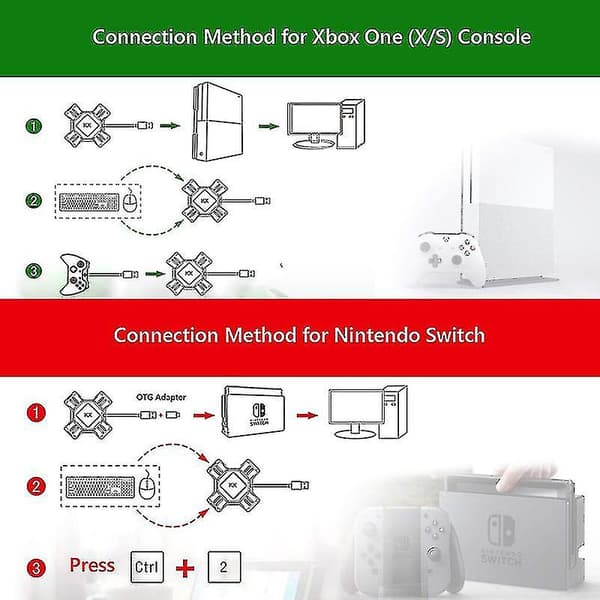 Tastatur Mus Adapter Gamepad Controller Konverter Kx Konverter Switch Tilbehør