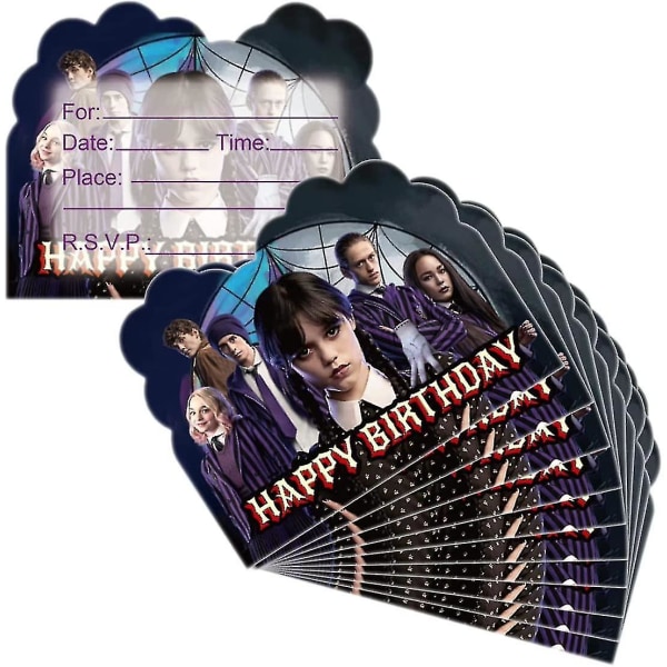 Keskiviikko Addamsin syntymäpäiväjuhlien kutsukortit , keskiviikkona Addamsin syntymäpäiväjuhlien tarvikkeet