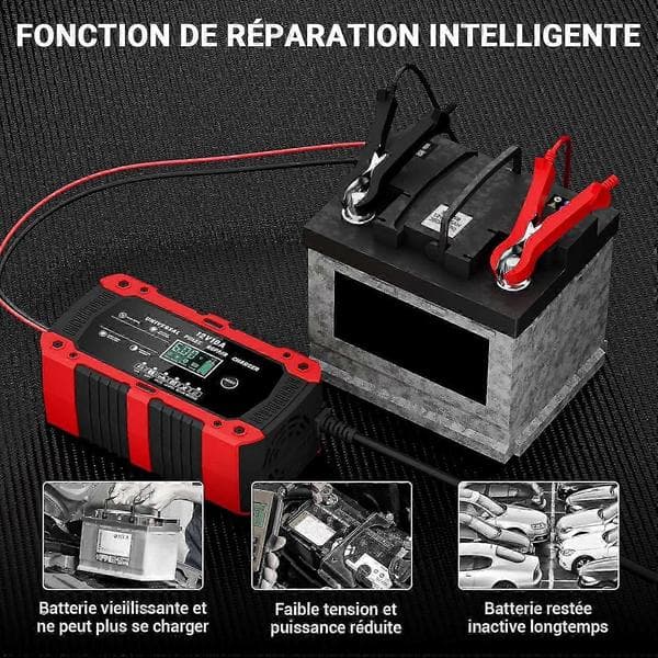 12V 10A Lithium Jernfosfat Batteri Biloplader, Smart Batterioplader, Velegnet til Biler og Motorcykler