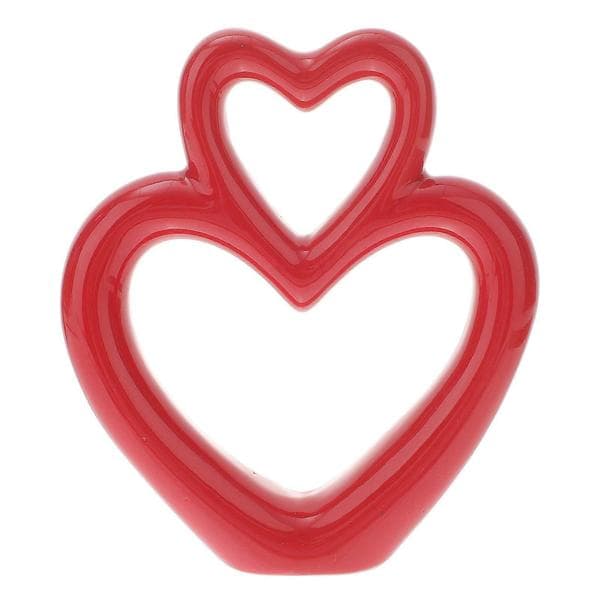 Bryllupshjertefigur Romantisk Hjertehåndværk Indretning Bordpynt 12.00X10.50X3.00CM Red