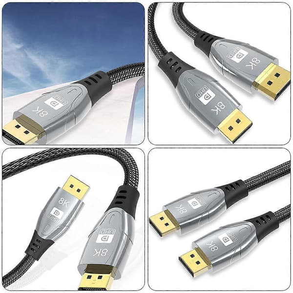 Display Port-kabel 2m 1.4 Version Display Port Förlängningskabel Sladd Tillbehör