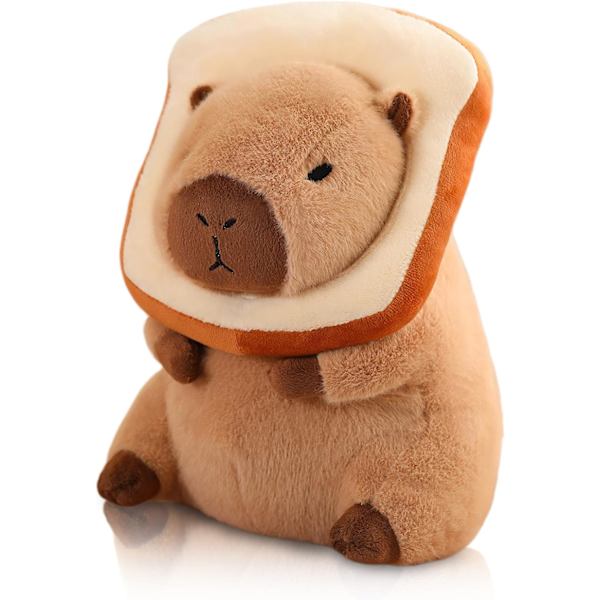 Sød Capybara plyspude med brød Kawaii blød Capybara plys dukkepude Capybara tøjdyr Legetøj til børn Piger Drenge