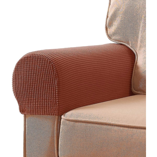 Stretch Armrest Covers Spandex Arm Covers For Chairs Couch Sofa Armchair Slipcovers For Recliner Sofa With Twist Pins 2pcs Brick