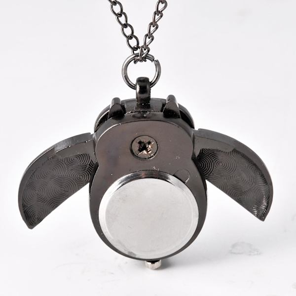 1 stk. Fashion Owl Design sort Tone Quartz Lommeur