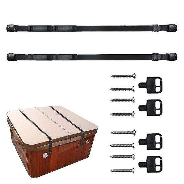 Dekselstropper til boblebad Spa Secure Belte Heavy Duty Universal Justerbar feste for de fleste firkantede/runde badekar