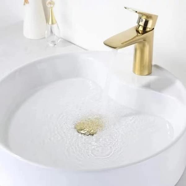 Sink Drain, Slotted Sprung Plug, Brass, Chrome Gold