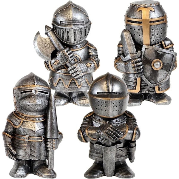 Trädgårdstomtar Dekorationer Riddarstaty Figurer Medeltida Tempelriddare Korsfarare Vakt Rustning Utomhus Gård Gräsmatta Konst Dekor Harts Gåvor Knight B