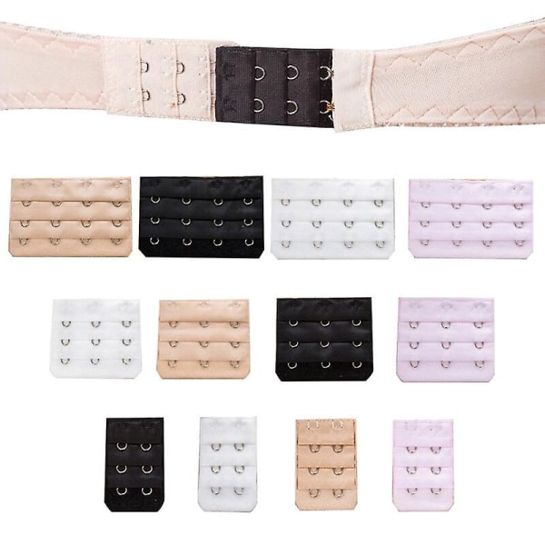 4/4/5 st Dam BH-förlängningsrem 3 rader 2/3/4 spännen Justerbart bältesspänne Förlängningsrem med krokklämma 4pc four rows