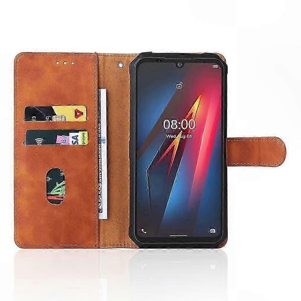 Slitstarkt skyddsfodral i läder för robusta smartphones Brown