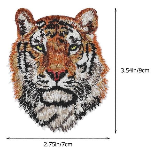 5 stk. polyester tigerhode-mønster kleslapper klesveskedekorasjoner