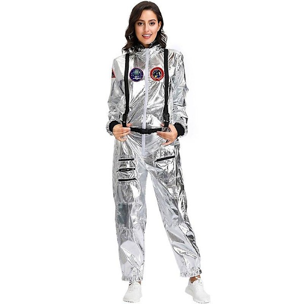 Astronaut Jumpsuit Karneval Cosplay Party Rumdragt Cosplay Kvinder M Kvinder-WELLNGS Kvinder Women XL